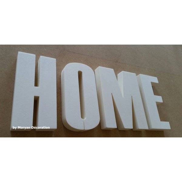 Lettre decorative polystyrene HOME , hauteur 20 cm