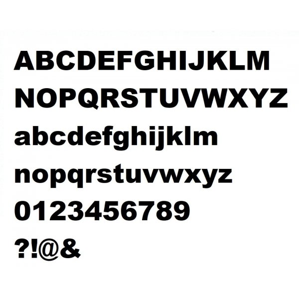 Lettre plastique PVC noir ARIAL BLACK
