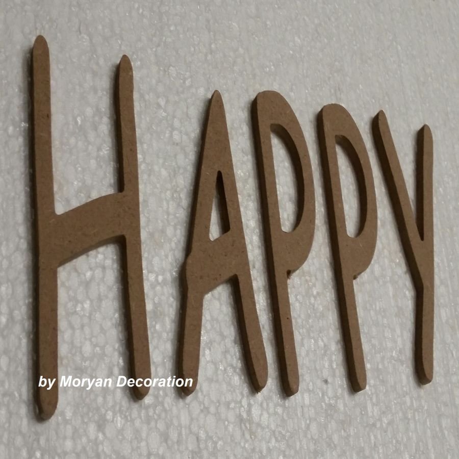 Lettre en bois decorative HAPPY