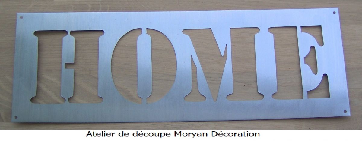 Pochoir deco , lettre metal zinc HOME