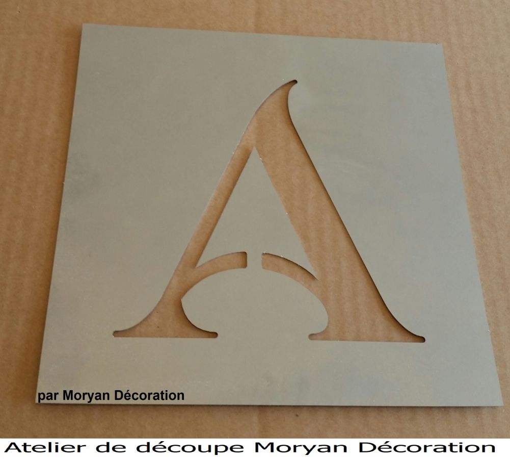 Pochoir deco alphabet , lettre metal SHANGRI LA