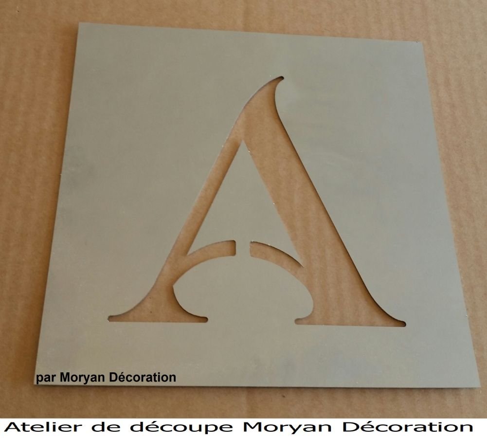 Pochoir deco alphabet , lettre metal SHANGRI LA