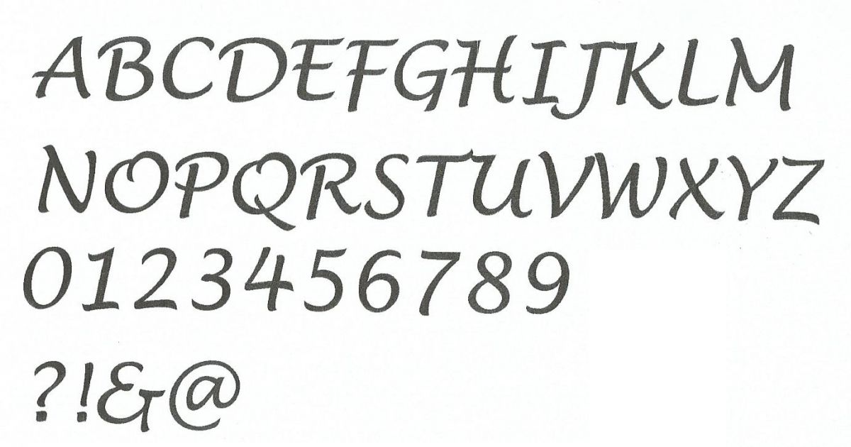 Pochoir deco alphabet , lettre metal LUCIDA HANDWRITING