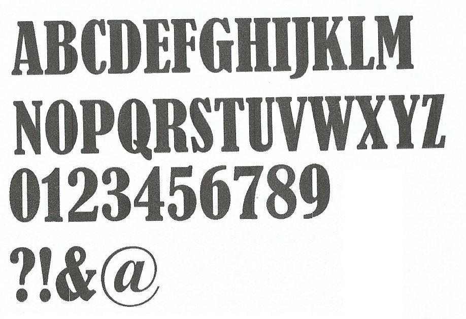 Pochoir deco alphabet , lettre metal BERNARD CONDENSED