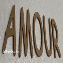 Lettre en bois decorative AMOUR