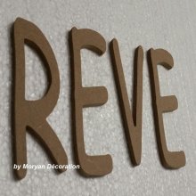 Lettre en bois decorative REVE