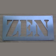 Pochoir deco , lettre metal zinc ZEN