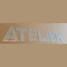 Lettre decorative en zinc ATELIER 10 cm