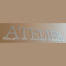 Lettres decoratives en zinc ATELIER , hauteur 18 cm