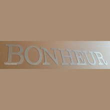 Lettre decorative en zinc BONHEUR 10 cm