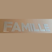 Lettre decorative en zinc FAMILLE 10 cm